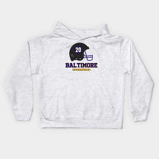 Baltimore Football Team Kids Hoodie by igzine